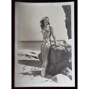 1940's ESTHER WILLIAMS American Swimmer &Movie Star 5x7 Black/White Sepia PHOTO